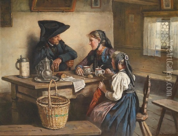 Der Brautwerber Oil Painting - Hermann Lindenschmit