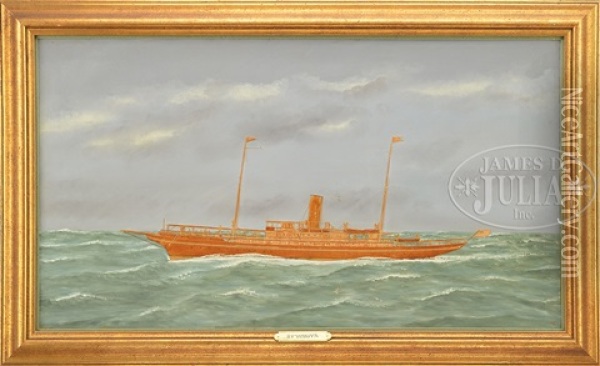 Portrait Of The Steam Yacht Wakiva Oil Painting - Thomas H. Willis