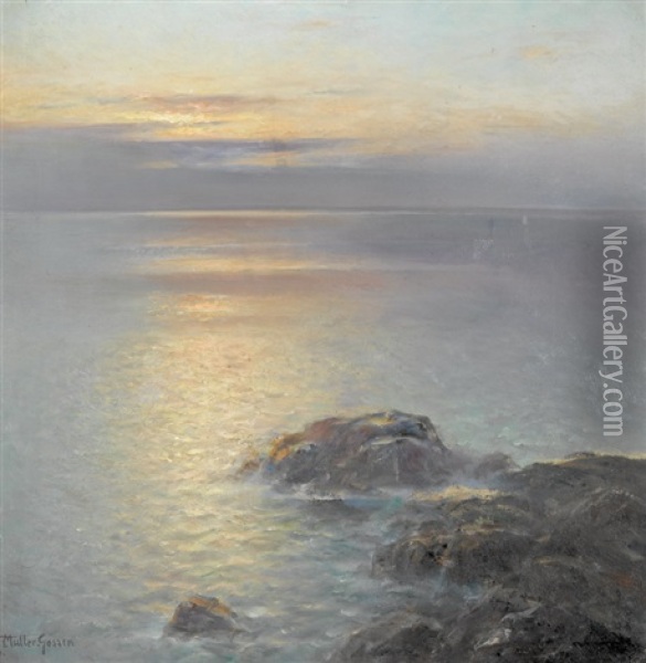 Meereskuste In Abendstimmung Oil Painting - Franz Mueller-Gossen