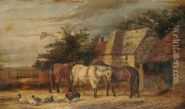 Farmyard Scenes Oil Painting - Joseph Clark