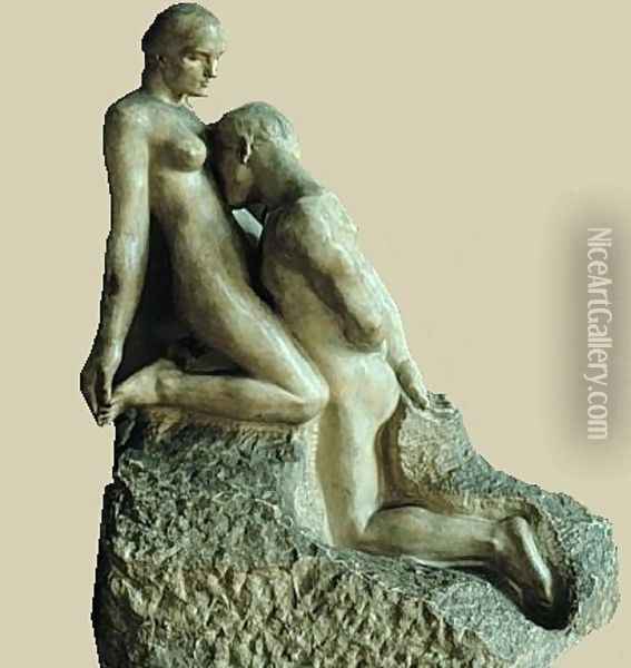 The Eternal Idol Oil Painting - Auguste Rodin