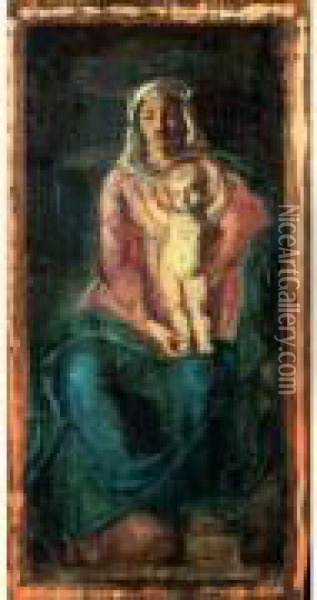 La Vierge A L'enfant Oil Painting - Theodore Chasseriau