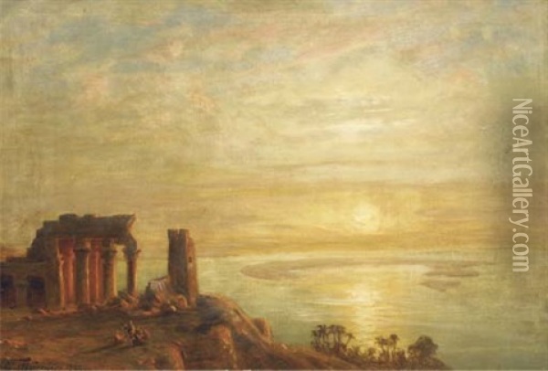 At The Temple Ruins Oil Painting - Ernest Karl Eugen Koerner