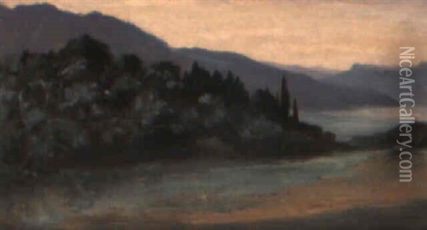 Italienische Landschaft Oil Painting - George Von Hoesslin