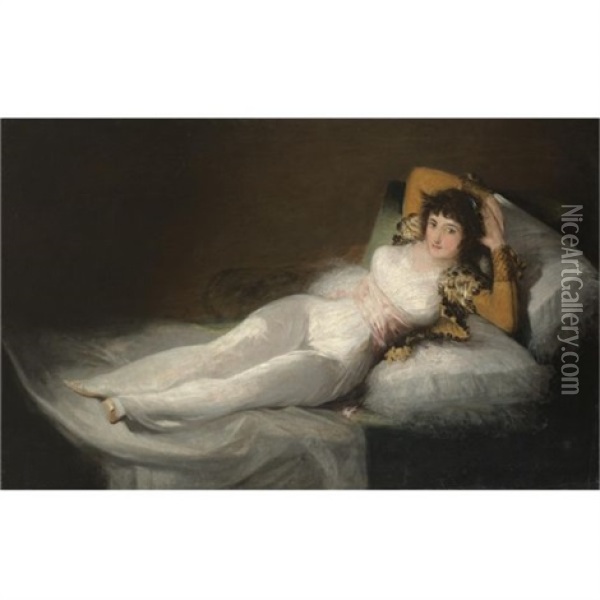 The Clothed Maja, Maja Vestida Oil Painting - Francisco Goya