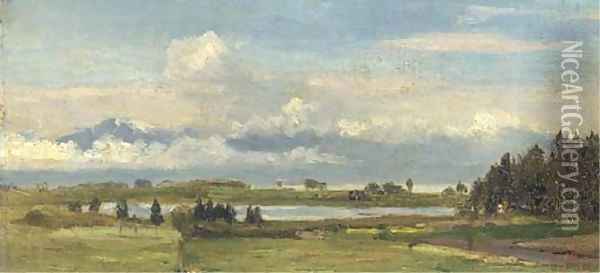 Landscape study Oil Painting - Auguste Henry Berthoud