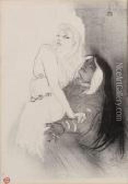 A La Renaissance : Sarah Bernard Dans Phedre Oil Painting - Henri De Toulouse-Lautrec