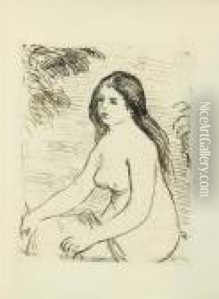 Femme Nue Assise Oil Painting - Pierre Auguste Renoir