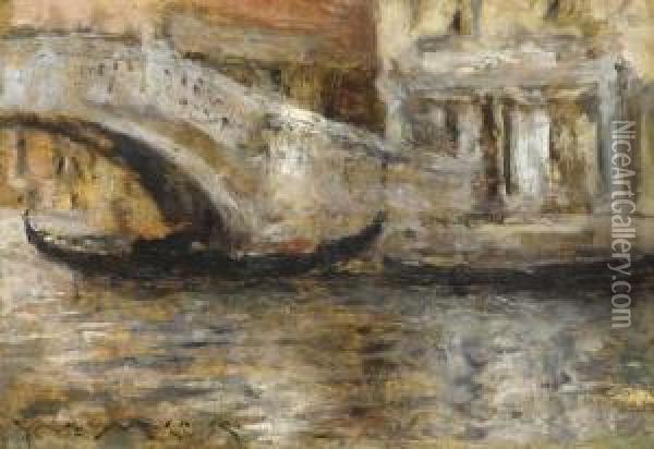 Gondola In Venice Oil Painting - William Merritt Chase