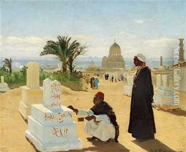 Apostlen Jacobs Og Profeten Zacharias Grave Oil Painting - Hans Andersen Brendekilde
