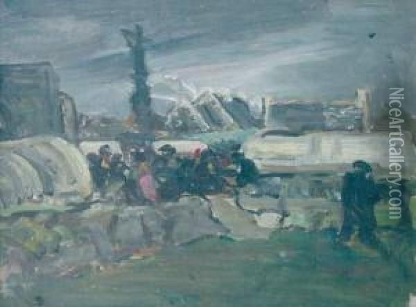  Scene De Foire Sous Un Ciel D'orage  Oil Painting - Lucien Simon