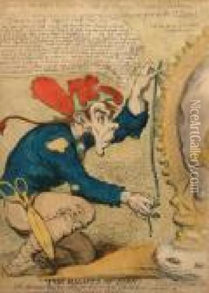 The Little American Taylor Oil Painting - James Gillray