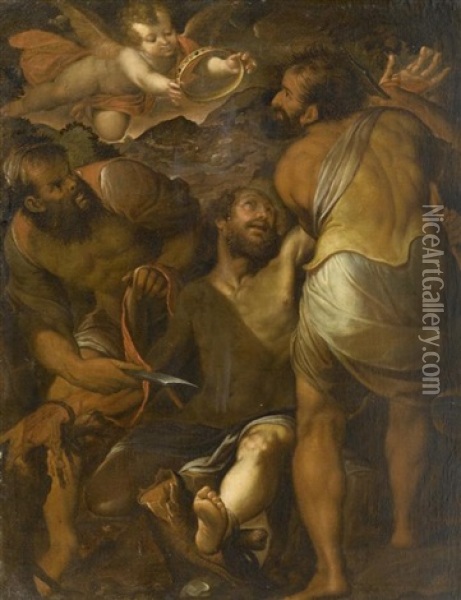 Martyrium Des Heiligen Bartholomaus Oil Painting - Camillo Procaccini