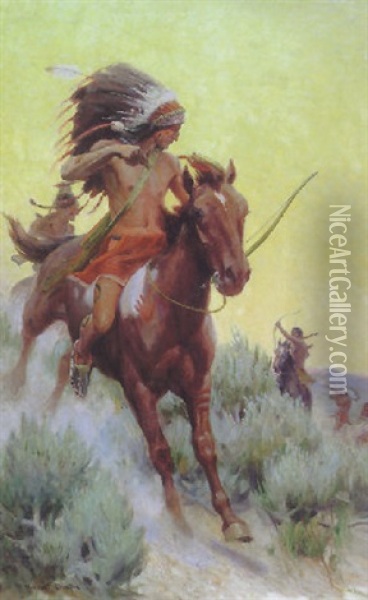 Hostile Tribes Oil Painting - William Herbert Dunton