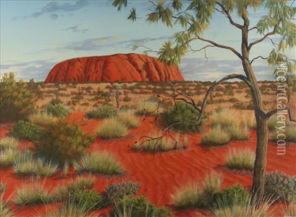 Ainslie Uluru Or Ayers Rock,australia Oil Painting - Samuel James Ainsley