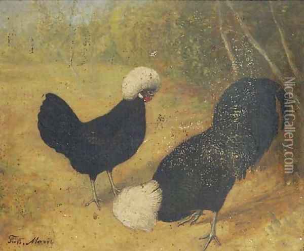 Poland rooster and hen in a landscape Oil Painting - Frits Maris