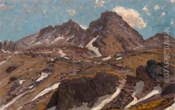 Berglandschaft. Oil Painting - Otto Gampert