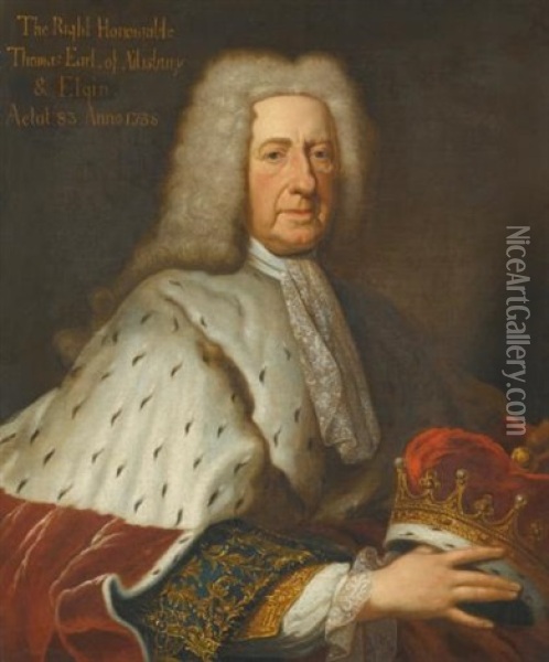 Portrait Of Thomas Bruce, 2nd Earl Of Ailesbury And 3rd Earl Of Elgin, In Peers Robes Oil Painting - Francois Harrewijn