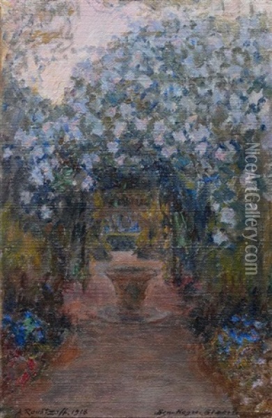 Fontaine Dans Le Jardin A Ben Negro, Bizerte Oil Painting - Alexandre Roubtzoff