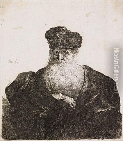 Old Man With Beard Oil Painting - Rembrandt Van Rijn
