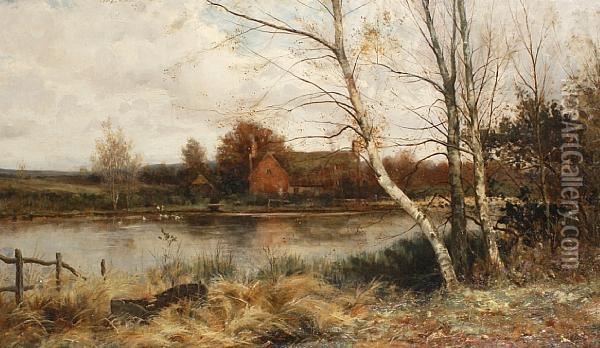 The Home Pond Oil Painting - Saville Lumley W. Flint