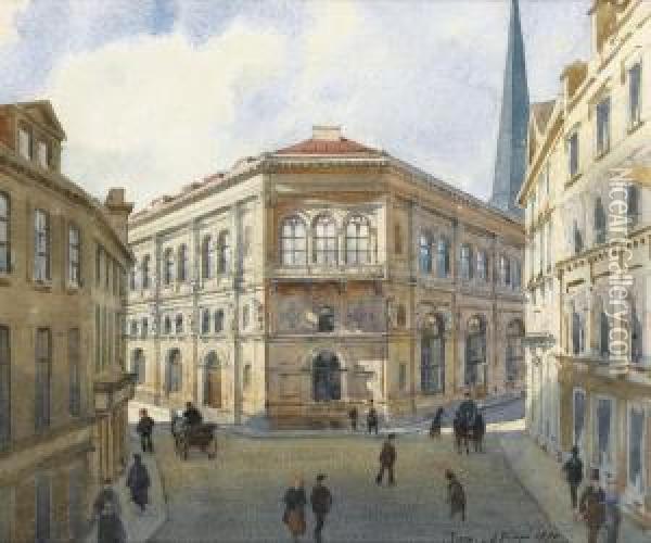 View Of The Riga Stock Exchange Oil Painting - Albert Nikolaivich Benua