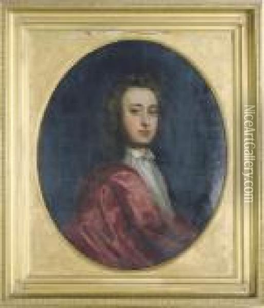 Portrait Of A Gentleman, 
Traditionally Identified As George Morley,esquire (b. 1664), Third 
Brother Of Sir Charles Morley Oil Painting - Michael Dahl