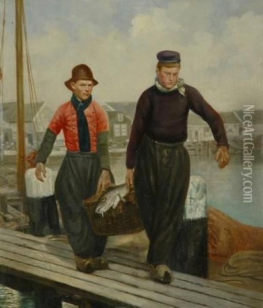 The Day's Catch Oil Painting - Jan Mari Henri Ten Kate