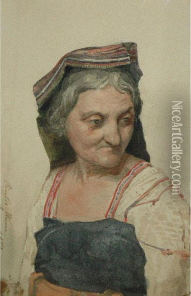 Roman Woman Oil Painting - Rinaldo Werner