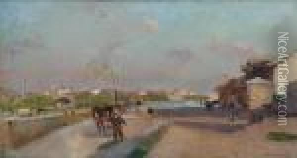 Le Canal De La Marne A Charenton Oil Painting - Albert Lebourg