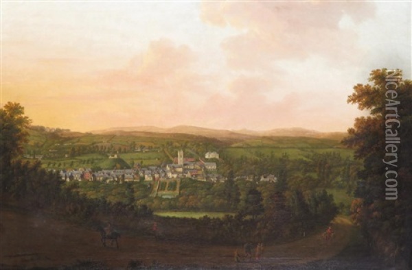 View Of A Town, Thought To Be Cirencester Oil Painting - Jan Siberechts