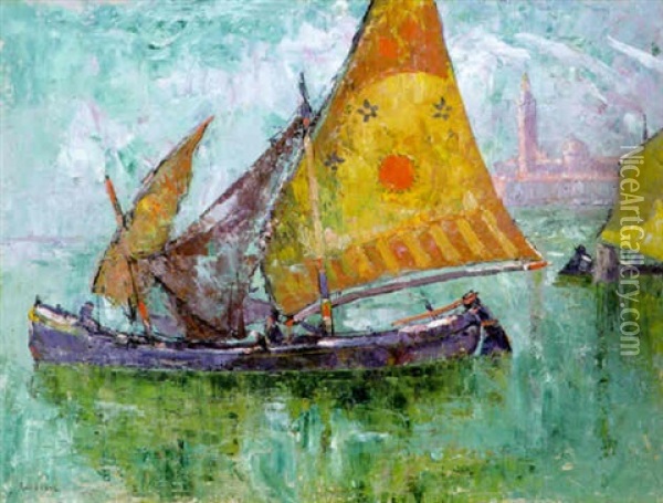 Barques A Venise Oil Painting - Paul Leduc