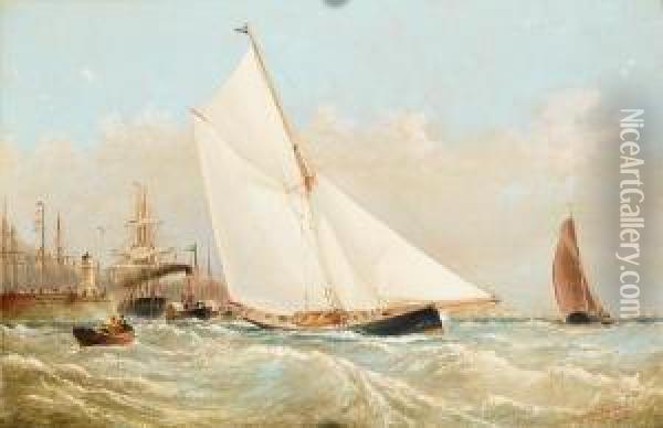 Running Out Of Ramsgate With The Tide Oil Painting - Barlow Moore