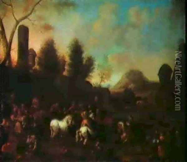 Lagerszene Oil Painting - Pieter van Bloemen