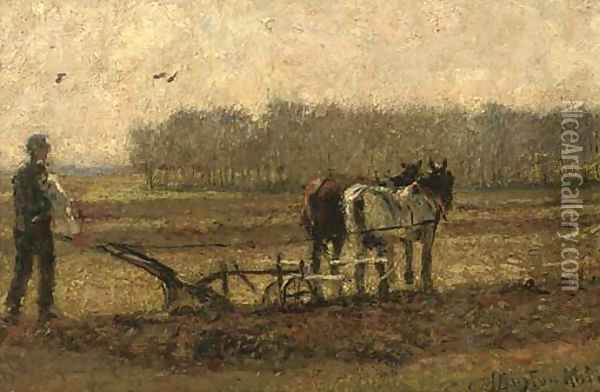 Ploughing the fields, autumn Oil Painting - John William Buxton Knight