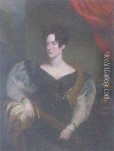 Portrait Of Lady Mary Ann Curtis, Wife Of Sir William Curtis, The Lord Mayor Of London Oil Painting - Sir Francis Grant