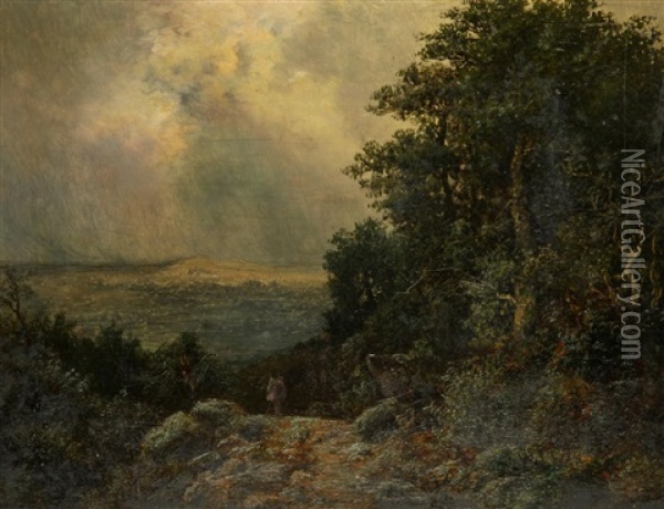 Landschaft Mit Pilger Oil Painting - August Bedrich Piepenhagen