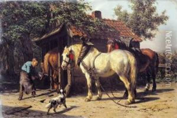 Le Marechal Ferrant (1882) Oil Painting - Willem Jacobus Boogaard