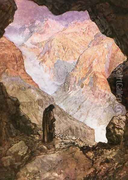 Elijah in the desert of Horeb Oil Painting - William Brassey Hole