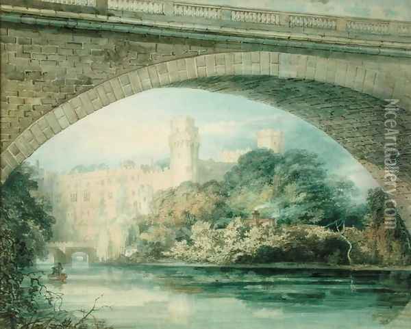 Warwick Castle and Bridge Oil Painting - Joseph Mallord William Turner