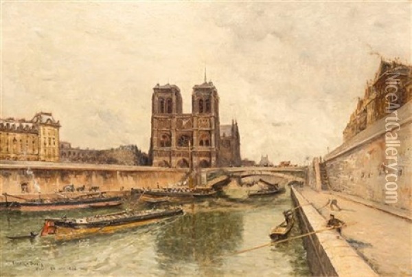 Notre-dame, La Seine Et La Conciergerie Oil Painting - Frank Myers Boggs