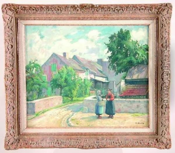 village De Bretagne Oil Painting - Maurice Grun