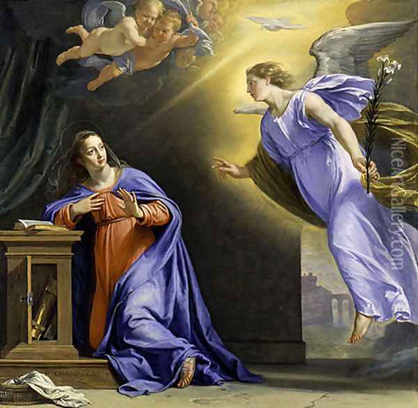 The Annunciation ca 1644 Oil Painting - Philippe de Champaigne