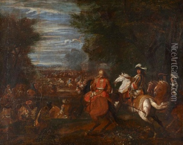 Defaite De L'armee Espagnole Pres Du Canal De Bruges Le 31 Aout 1667 Oil Painting - Adam Frans van der Meulen
