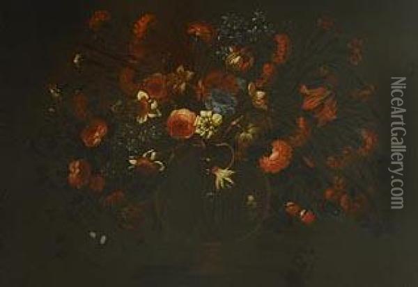 Gran Jarron De Cristal Con Flores Oil Painting - Jose De Arellano