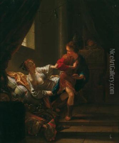 Di Giuseppe E La Moglie Di Potifar Oil Painting - Nikolaus Knupfer