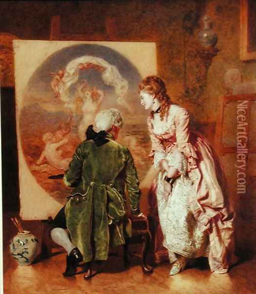 The Fair Critic, 1877 Oil Painting - Edward Radford
