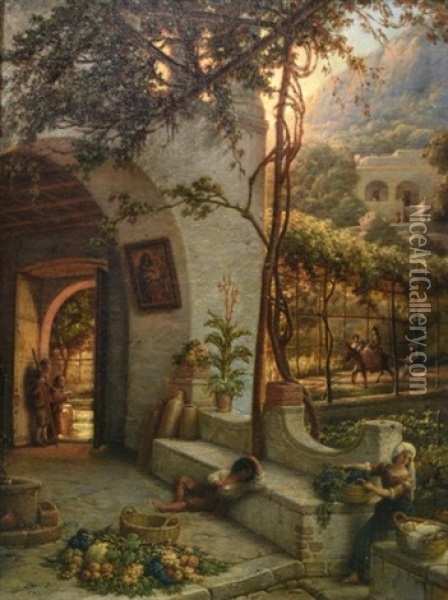 Capri - La Fundera Oil Painting - Maximilian Albert Hauschild