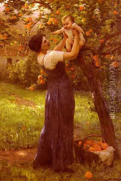 Mere Et Enfant Dans Le Jardin (Mother and Child in the Garden) Oil Painting - Hippolyte Camille Delpy