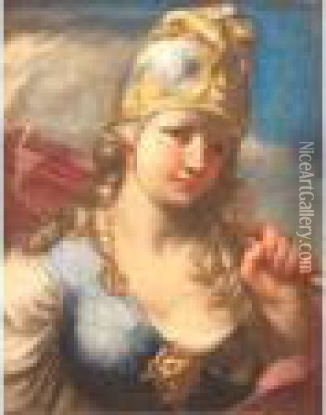 Minerva Oil Painting - Giovanni Battista Pittoni the younger